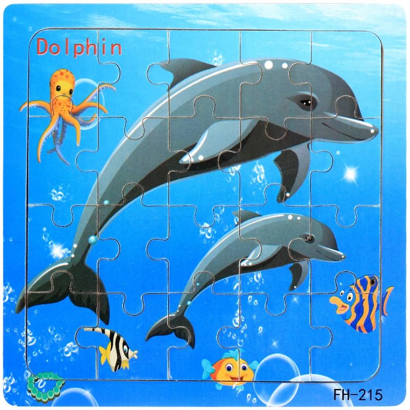 3D Wood Cartoon Puzzle Montessori Educational Toys For Children - #Toys For Kids#