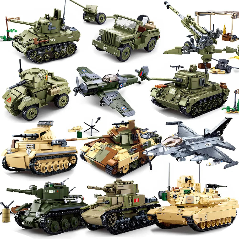 Comprehensive Modern and WW2 Military Vehicle Building Block Set - #Toys For Kids#