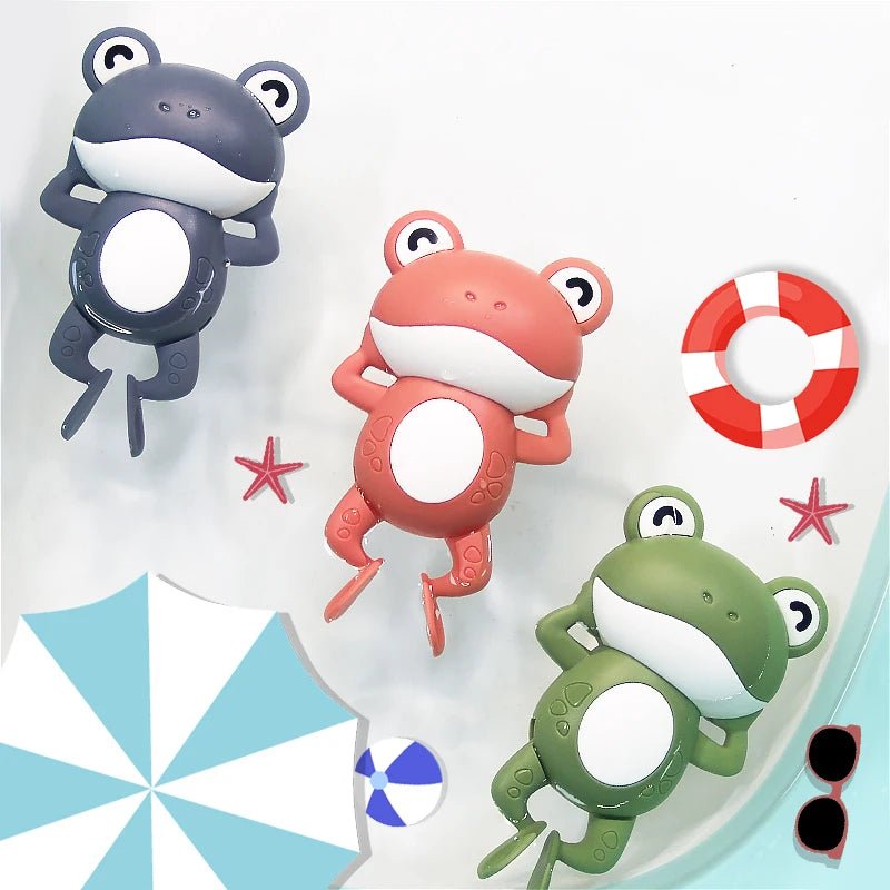 Cute Frog Baby Bath Toys Clockwork Swimming Fun for Kids - #Toys For Kids#