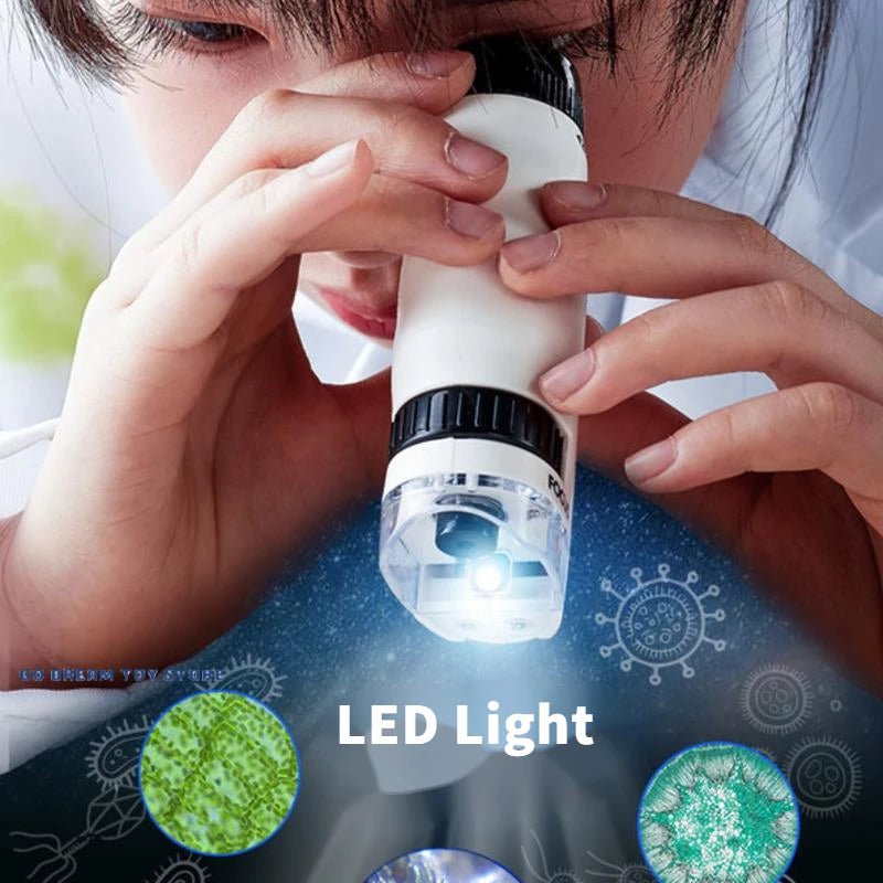 Handheld Microscope Lab LED Light 60X-120X Biological Child Scientist Toys - #Toys For Kids#