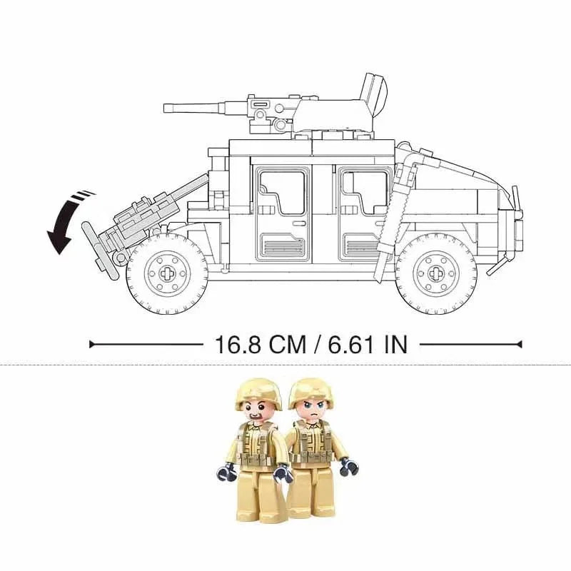 Military Humvee Battlefield Convoy Building Block Set - #Toys For Kids#