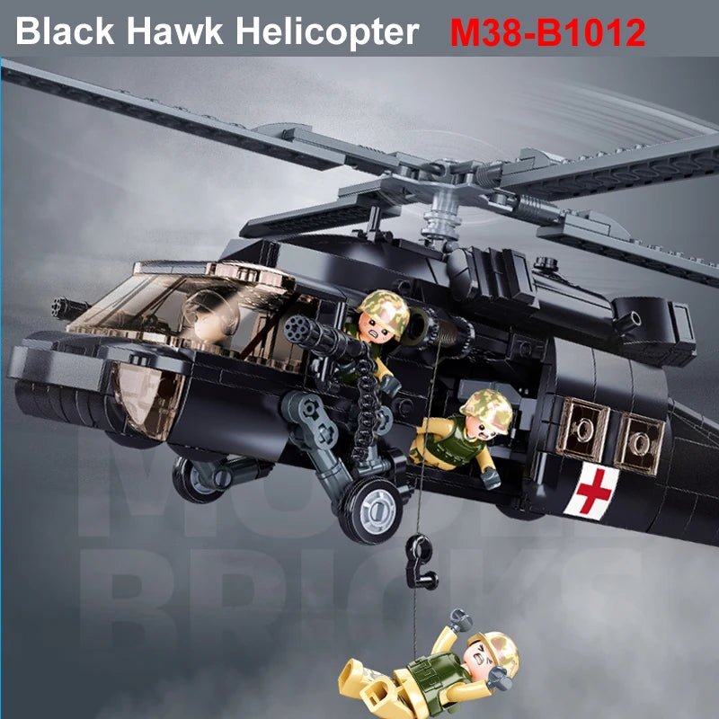 Military UH-60 Black Hawk Helicopter Model Building Block Set - #Toys For Kids#