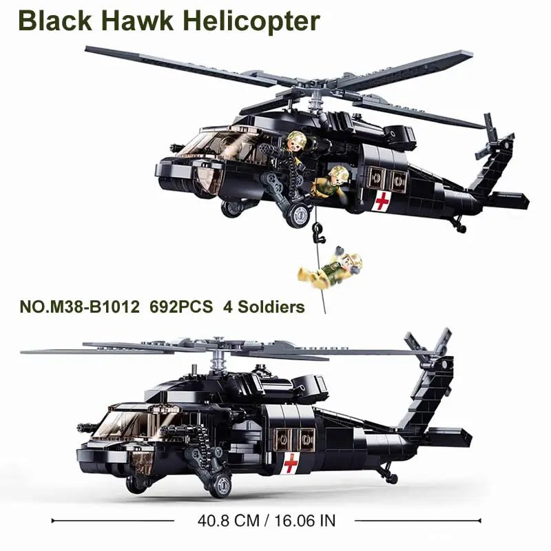 Military UH-60 Black Hawk Helicopter Model Building Block Set - #Toys For Kids#