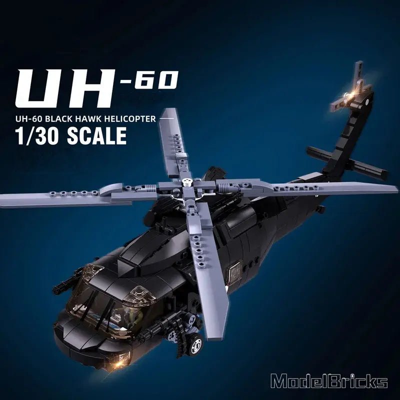 Military UH-60 Black Hawk Helicopter Model Building Block Set - #Toys For Kids#