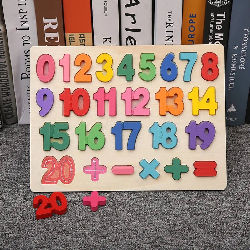 Montessori Alphabet Number Matching Wooden Puzzles For Toddler Baby - #Toys For Kids#