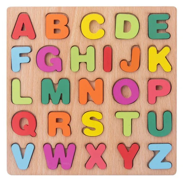 Montessori Alphabet Number Matching Wooden Puzzles For Toddler Baby - #Toys For Kids#