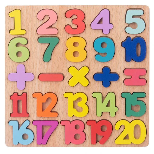 Montessori Alphabet Number Matching Wooden Puzzles For Toddler Baby - #Toys For Kids#