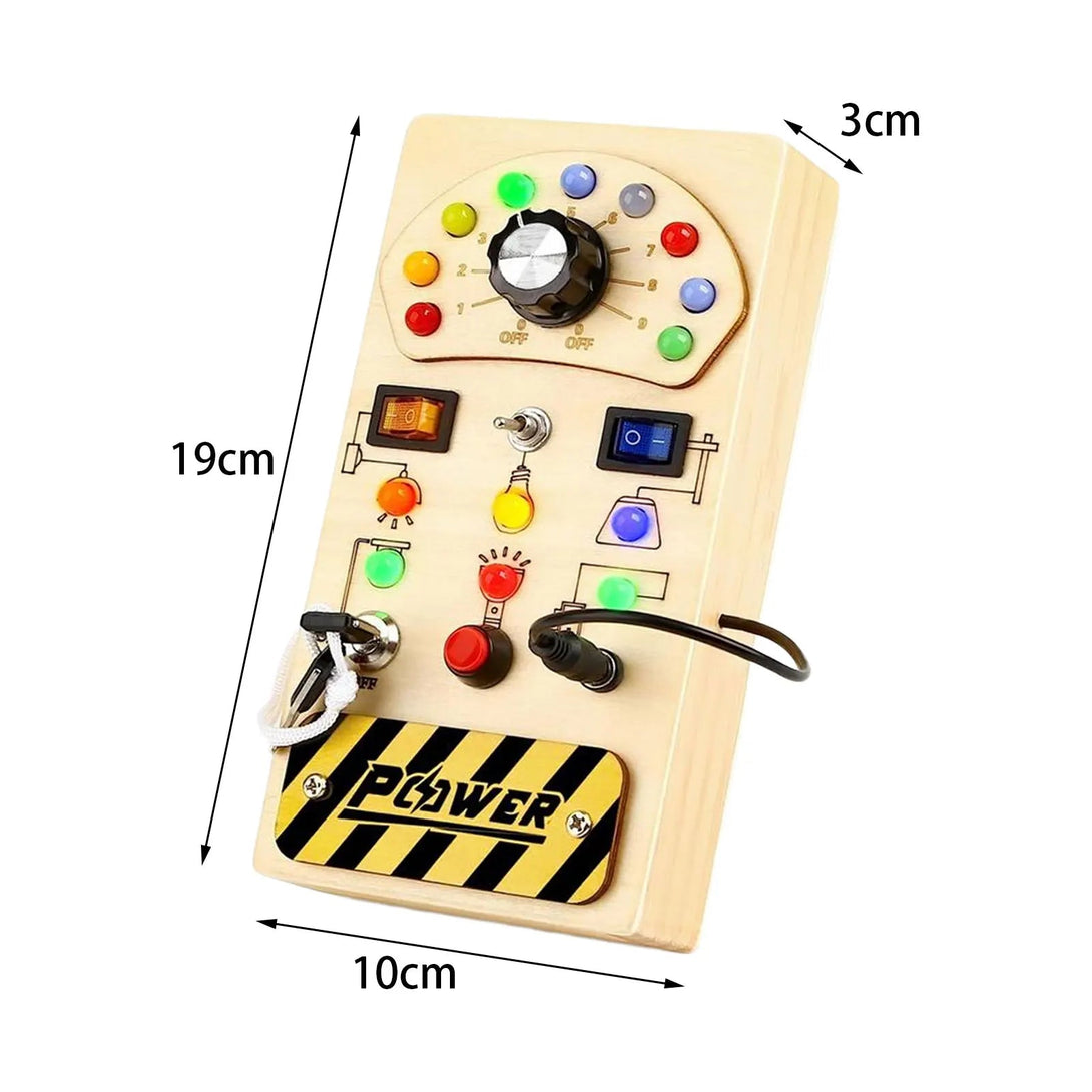 Montessori Wooden Control Panel with Multiple LED Light Switches For Baby Toddler - #Toys For Kids#