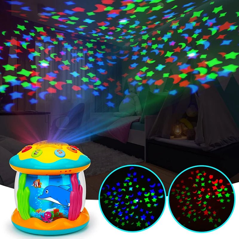 Ocean Light Rotary Projector Musical Sensory Toys For 0-4 Years Babies - #Toys For Kids#