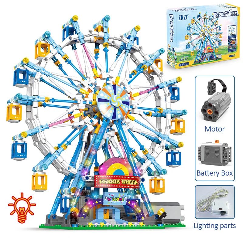 Rotating Ferris Wheel Building Blocks City Friends MOC Electric Toy - #Toys For Kids#