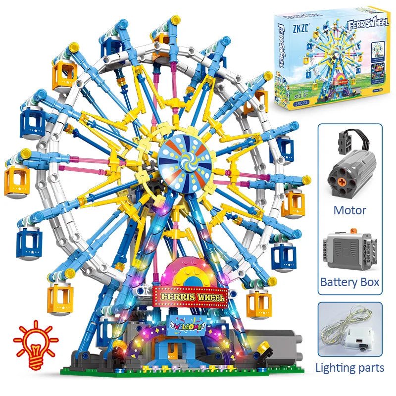 Rotating Ferris Wheel Building Blocks City Friends MOC Electric Toy - #Toys For Kids#