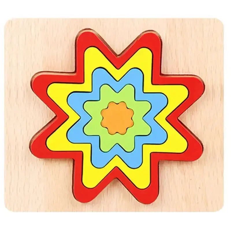 Shape Sorting Wooden Puzzle Sensory STEM Education Toy For Toddlers - #Toys For Kids#