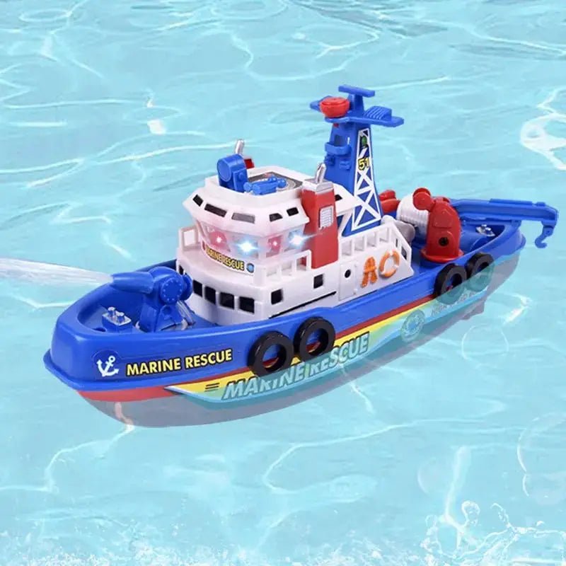 Water Spray Electric Boat: Rescue Fireboat Bath Toy for Babies - #Toys For Kids#