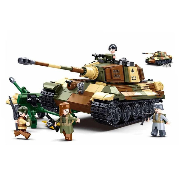 WW2 Tiger King Heavy Tank Building Block Set Blitzkrieg Battleground Toys - #Toys For Kids#